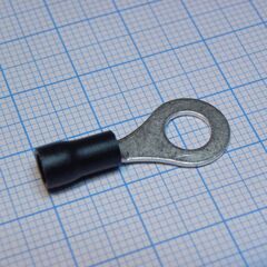RV1.25-6 Black, наконечник кабельный кольцевой с изоляцией d=6.4мм, сеч. пров.0.5-1.5мм2