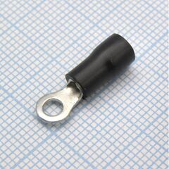 RV1.25-3.2 Black, наконечник кабельный кольцевой с изоляцией d=3.2мм, сеч. пров.0.5-1.5мм2