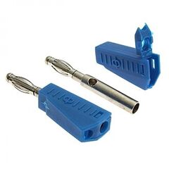 Z040 4MM STACKABLE PLUG BLUE, штекер z040 4 мм составной штекер, синий, под пайку