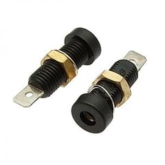 Z032 4MM SOCKET BLACK, клемма приборная z032 4 мм, разъем черный, диаметр 4 мм