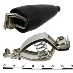 8-0049 BLACK, зажим-крокодил 30а, черный