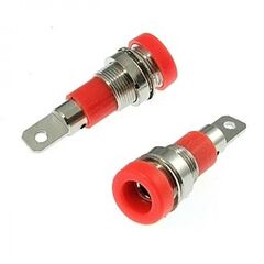 Z009 4MM PANEL JACK RED, гнездо z009 4 мм на панель jack красный, на панель под пайку
