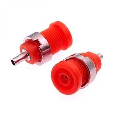 Z014 4MM PANEL JACK RED, гнездо z014 4 мм на панель jack красный, на панель под пайку