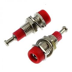 Z008 2MM PANEL JACK RED, гнездо z008 2 мм на панель jack красный, на панель под пайку