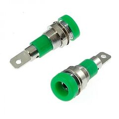 Z009 4MM PANEL JACK GREEN, гнездо z009 4 мм на панель jack зеленый, на панель под пайку