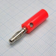Щуп (1322R) красный, щуп однополюсный banana plug красный