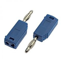 Z027 2MM STACKABLE PLUG BLUE, штекер z027 2 мм,составной штекер, синий, диаметр 2 мм