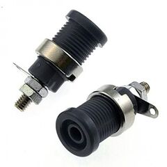 Z012 4MM PANEL JACK BLACK, клемма приборная z012 4 мм на панель jack черный, на панель под пайку