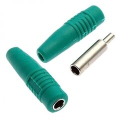 Z041 4MM CABLE JACK GREEN, гнездо на кабель 4 мм cable jack зеленый, под винт