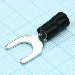 SV5.5-8 Black, наконечник кабельный вилочный с изоляцией d=8.4мм, сеч. пров.4.0-6.0мм2