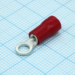 RV1.25-3.7S Red, наконечник кабельный кольцевой с изоляцией d=3.7мм, сеч. пров.0.5-1.5мм2