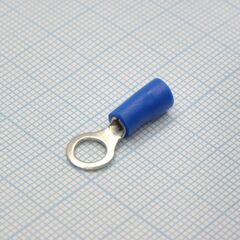 RV1.25-5 Blue, наконечник кабельный кольцевой с изоляцией d=5.3мм, сеч. пров.0.5-1.5мм2