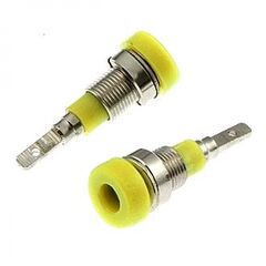 Z007 2MM PANEL JACK YELLOW, гнездо z007 2 мм на панель jack желтый, на панель под пайку