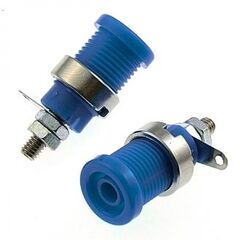Z012 4MM PANEL JACK BLUE, клемма приборная z012 4 мм на панель jack синий, на панель под пайку