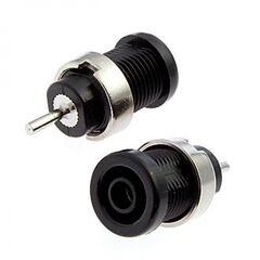Z015 4MM BLACK, гнездо z015 4 мм черный, на панель под пайку