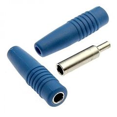 Z041 4MM CABLE JACK BLUE, гнездо z041 4 мм, цвет изолятора синий, под винт