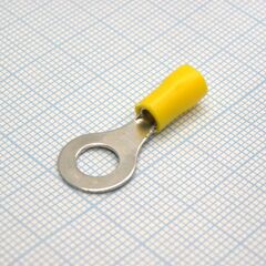 RV2-6 Yellow, наконечник кабельный кольцевой с изоляцией d=6.4мм, сеч. пров.1.5-2.5мм2