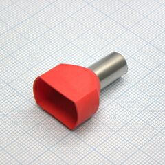 TE 16-14 Red, наконечник кабельный торцевой сдвоенный трубчатый с изоляцией, l=31.3/14мм, провод 2х16мм2