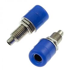 Z011 4MM PANEL JACK BLUE, гнездо z011 4 мм на панель jack синий, на панель под пайку