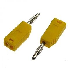 Z027 2MM STACKABLE PLUG YELLOW, штекер z027 2 мм, составной штекер, желтый, диаметр 2 мм