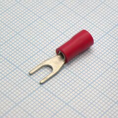 SV1.25-3.7L Red, наконечник кабельный вилочный с изоляцией d=3.7мм, сеч. пров.0.5-1.5мм2
