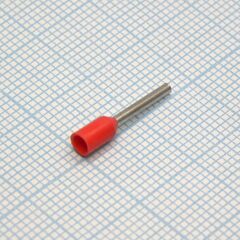 HE 7508 Red, наконечник кабельный торцевой трубчатый с изоляцией, l=14.6/8мм, сеч. пров. 0.75мм2