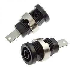 Z013 4MM PANEL JACK BLACK, гнездо z013 4 мм на панель jack черный, на панель под пайку