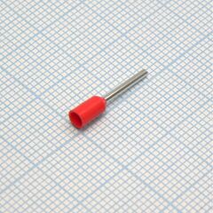 HE 0510 Red, наконечник кабельный торцевой трубчатый с изоляцией, l=16/10мм, сеч. пров. 0.5мм2