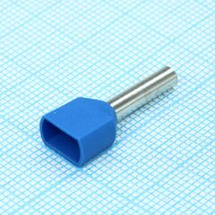 TE2513 BLUE, сдвоенные наконечник для провода 2x2,5 мм2 l=13 мм