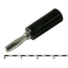10-0073 A BLACK, штекер приборный на кабель под пайку