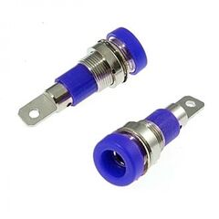 Z009 4MM PANEL JACK BLUE, гнездо z009 4 мм на панель jack синий, на панель под пайку