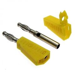 Z040 4MM STACKABLE PLUG YELLOW, штекер z040 4 мм составной штекер, желтый, под пайку
