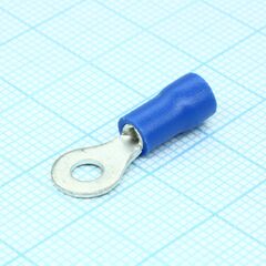 RV1.25-3.7L Blue, наконечник кабельный кольцевой с изоляцией d=3.7мм, сеч. пров.0.5-1.5мм2