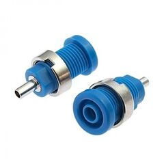 Z014 4MM PANEL JACK BLUE, гнездо z014 4 мм на панель jack синий, на панель под пайку