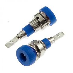Z007 2MM PANEL JACK BLUE, гнездо z007 2 мм на панель jack синий, на панель под пайку