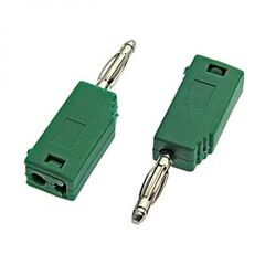 Z027 2MM STACKABLE PLUG GREEN, штекер z027 2 мм, составной штекер, зеленый, диаметр 2 мм