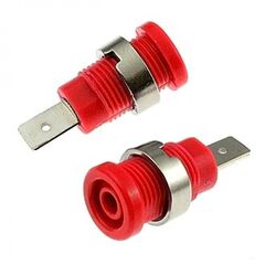 Z017 4MM RED, гнездо z017 4 мм красный, на панель под пайку