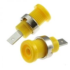 Z017 4MM YELLOW, гнездо z017 4 мм желтый, на панель под пайку