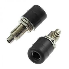 Z011 4MM PANEL JACK BLACK, гнездо z011 4 мм на панель jack черный, на панель под пайку