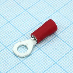 RV1.25-4L Red, наконечник кабельный кольцевой с изоляцией d=4.3мм, сеч. пров.0.5-1.5мм2