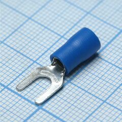 SV2-4M Blue, наконечник кабельный вилочный с изоляцией d=4.3мм, сеч. пров.1.5-2.5мм2