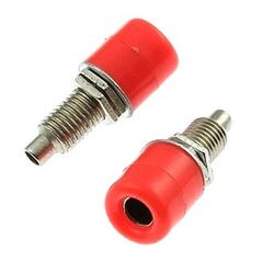 Z011 4MM PANEL JACK RED, гнездо z011 4 мм на панель jack красный, на панель под пайку