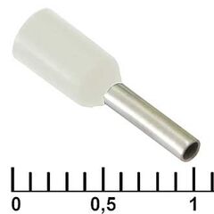DN00706 WHITE (1.2X6MM), наконечник кабельный трубчатый обжимной