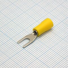 SV1.25-3.2 Yellow, наконечник кабельный вилочный с изоляцией d=3.2мм, сеч. пров.0.5-1.5мм2