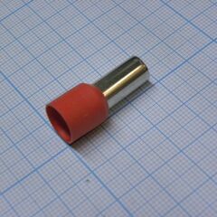 HE 25-16 Red, наконечник кабельный торцевой трубчатый с изоляцией, l=29/16мм, сеч. пров. 25мм2
