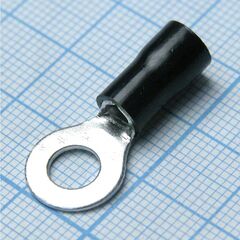 RV3.5-6 Black, наконечник кабельный кольцевой с изоляцией d=6.4мм, сеч. пров.2.5-4.0мм2