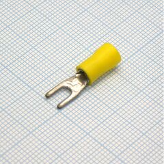 SV2-3.2 Yellow, наконечник кабельный вилочный с изоляцией d=3.2мм, сеч. пров.1.5-2.5мм2