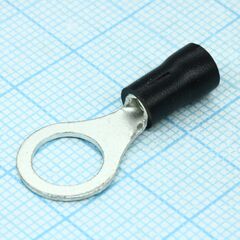 RV2-8 Black, наконечник кабельный кольцевой с изоляцией d=8.4мм, сеч. пров.1.5-2.5мм2
