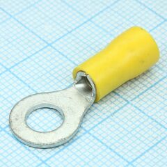 RV3.5-6 Yellow, наконечник кабельный кольцевой с изоляцией d=6.4мм, сеч. пров.2.5-4.0мм2