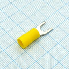 SV5.5-5 Yellow, наконечник кабельный вилочный с изоляцией d=5.3мм, сеч. пров.4.0-6.0мм2